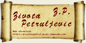Života Petruljević vizit kartica